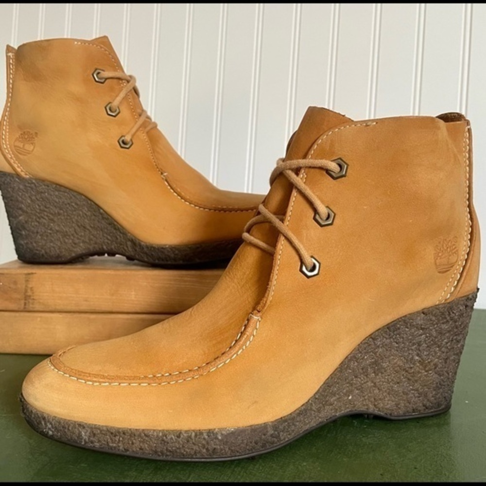 Timberland Monogram Wallaby Wedge Heeled Boots